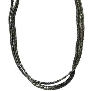 Signed Monet Silver Tone Serpentine 30 Inch Chain Necklace